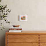 "Retro Stripes" - Art Print in Pool by Beth Vassalo - In a Room