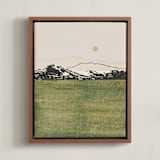 "Quiet Horizon" - Art Print in Golden Sage by Alisa Galitsyna - Framed Canvas