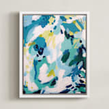 "Dash" - Art Print in Turquoise by Katie Craig - Framed Canvas