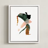 "Calm Forest No. 20" - Art Print in Forest Green by Cait Courneya - Framed Canvas