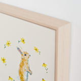 "Garden Bunnies 2" - Art Print in Velvet Beige by Hannah Beimborn - Frame Close-up
