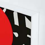 "The Domino Effect" - Art Print in Poppy Red by Deborah Velasquez - Frame Close-up