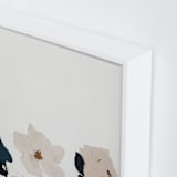 "Abstract Botanical Floral Diptych I" - Art Print in dark navy blue by Caryn Owen - Frame Close-up