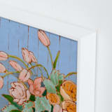 "From a Table in Carolina" - Art Print in Light Blue by Jennifer Allevato - Frame Close-up