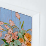 "From a Table in Carolina" - Art Print in Light Blue by Jennifer Allevato - Frame Close-up