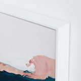 "Santa Cruz Seascape Winter Swell" - Art Print in Blush by Caryn Owen - Frame Close-up