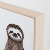 "Baby Animal Sloth" - Art Print in Chocolate by Cass Loh - Frame Close-up