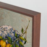 "Lemons on a Plate" - Art Print in Golden by Wendy Keller - Frame Close-up