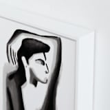 "Contemplation" - Art Print in Midnight by Mansi Verma - Frame Close-up