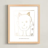 "Your Drawing As Foil Art Print" - Custom Foil Print in Gold by Minted - Framed