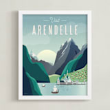 "Visit Arendelle" - Art Print in Glacier by Erica Krystek - Framed