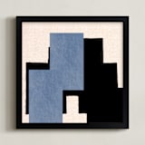 "Layered Remnants 2" - Art Print in Allure Blue by Debra Pruskowski - Framed
