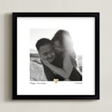 "With a Heart: Square Foil Framed Photo" - Foil Framed Photo in Gold by Laura Hamm - Framed