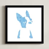 "baby boston" - Art Print in Baby Blue by Haley Weisberger - Framed