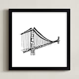 "Gracious Golden Gate Bridge" - Art Print in Black and White by Phrosné Barwood - Framed