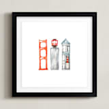 "San Fran Series" - Art Print in Red Orange by Christina Stensberg - Framed