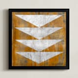"No.1 (A)" - Art Print in White by Joe Barka - Framed