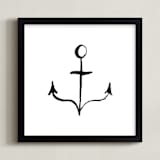 "Anchor in Ink" - Art Print in Black by Two if by Sea Studios - Framed