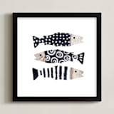 "Wooden Fishes" - Art Print in Lake by iamtanya - Framed
