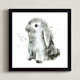 "Bunny1" - Art Print in Cottontail by Lulaloo - Framed