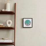 "Patterned Cactus" - Art Print in Sea Glass Blue by Maria Hilas-Louie - In a Room