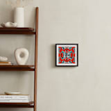 "Zebraba Tile" - Art Print in China Red by 2birdstone - In a Room