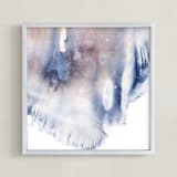 "Sweet Melancholy" - Art Print in Blue Smoke by Helen Halik - Framed