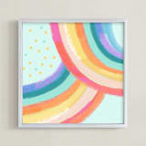 "Ventura Rainbow ll" - Art Print in Rainbow Mint by AlisonJerry - Framed