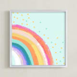 "Ventura Rainbow l" - Art Print in Rainbow Mint by AlisonJerry - Framed