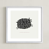 "Jumping Black Sheep" - Personalized Art Print in Cream by chocomocacino - Framed
