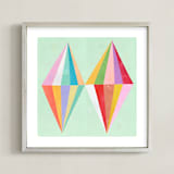 "Two Diamonds" - Art Print in Mint by melanie mikecz - Framed