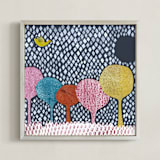 "Diamond Forest" - Art Print in Forest Blue by Bethania Lima - Framed