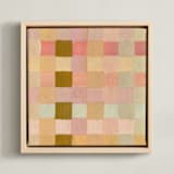 "Checkers 1" - Art Print in Wheat by Lindsay Megahed - Framed Canvas