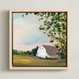 "Orchard View 2" - Art Print in Olive by Lindsay Megahed - Framed Canvas