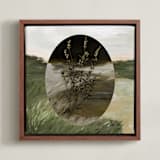 "Seasons Change" - Art Print in Moss by Maja Cunningham - Framed Canvas