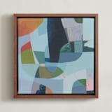 "Waypoint 2" - Art Print in Soft Blue Sage by Eunmee Studio - Framed Canvas