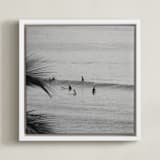 "Don't Worry, Be Happy II" - Art Print in Black and White by Annie Seaton - Framed Canvas