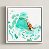 "Float" - Art Print in Aqua by Betty Hatchett - Framed Canvas