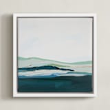 "Pacific Seascape" - Art Print in mint green by Caryn Owen - Framed Canvas