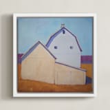 "Sensing Spring" - Art Print in Cyan Sky by Carol C. Young - Framed Canvas