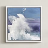"Lyrical Crash" - Art Print in Stormy Waters by Julia Contacessi - Framed Canvas