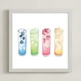 "watercolor drinks" - Art Print in Rainbow by Anne Kostecki - Framed