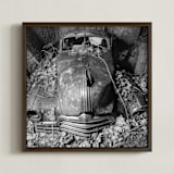 "ruined Pontiac" - Art Print in Black and White by Alaric Yanos - Framed