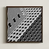 "Squares and Lines" - Art Print in Urban Grey by Brian Collins - Framed