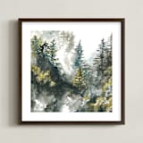 "Forest Mist" - Art Print in White by Anne Kostecki - Framed