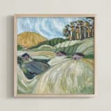 "The Burren" - Art Print in Irish Greens by Mary Gaspar - Framed