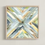 "Angular Organic" - Art Print in Mist by Jennifer Morehead - Framed