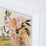 "Garden Flowers" - Art Print in Clementine by Lucrecia Caporale - Frame Close-up