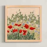 "Late Spring Morning 2" - Art Print in Poppy Red by Janie Allen - Framed