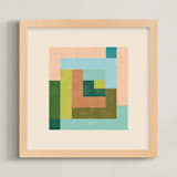 "Pixel Plush I" - Art Print in Moss Green by Creo Study - Framed